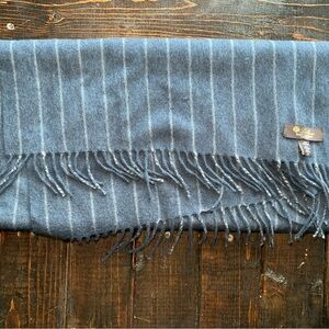 Loro Piana blue striped baby cashmere scarf